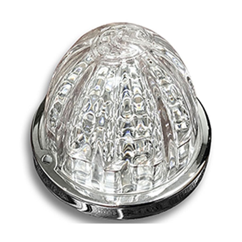 "Hero" dual color watermelon style LED marker/turn signal light w/chrome bezel - SINGLE