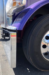 Peterbilt 389 premium 8 gauge chrome 18" boxed end bumper w/standard tow & mounting holes