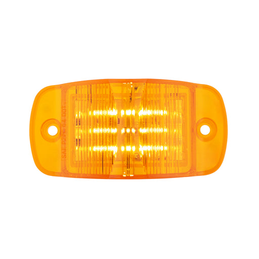 Orange rectangular LED light on a white background