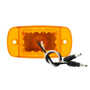 Orange rectangular light with wiring on a white background