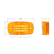 Orange rectangular traffic light with dimensions labeled on a white background