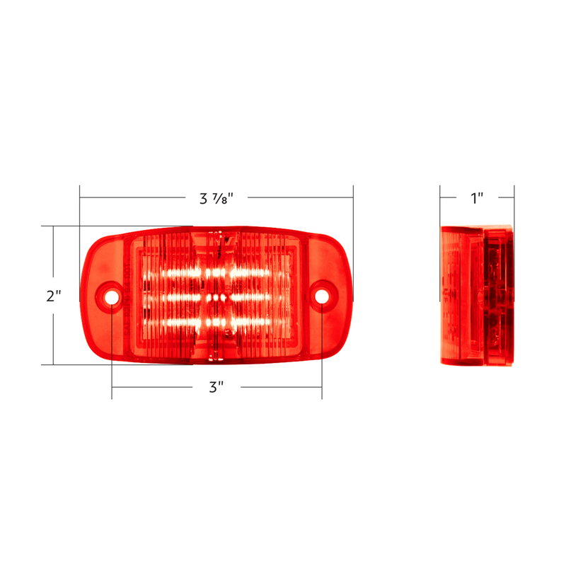 Red 8 LED 2" x 4" rectangular LED marker light