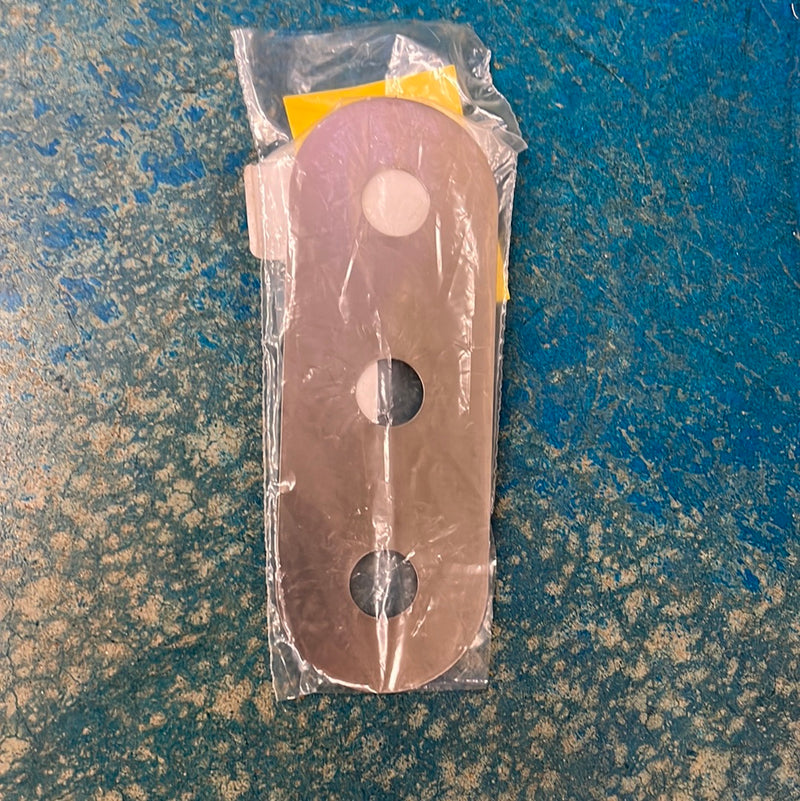 Oval stainless steel plate with holes for 3 mini-watermelon or 3/4" bullseye lights - SINGLE