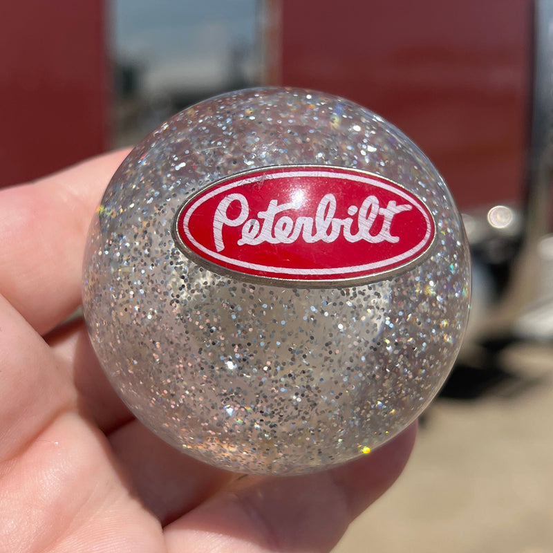 Peterbilt logo 2.25" diameter round gear shift knob