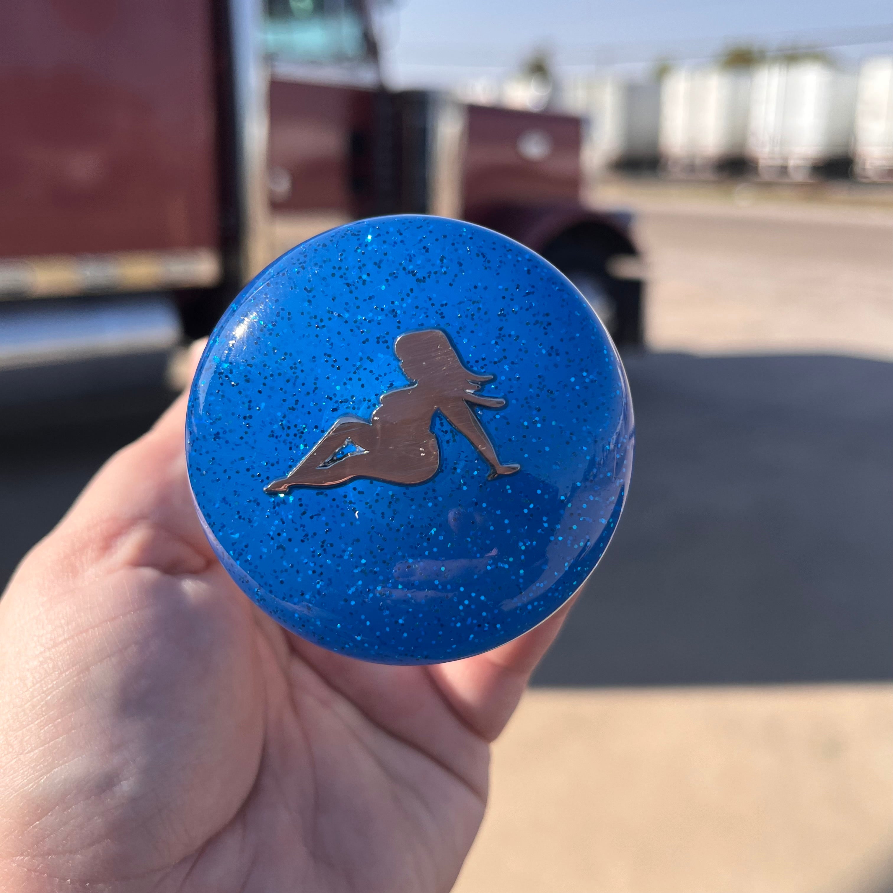 Thicc Lady embedded logo tractor / trailer air brake knob with 5/8