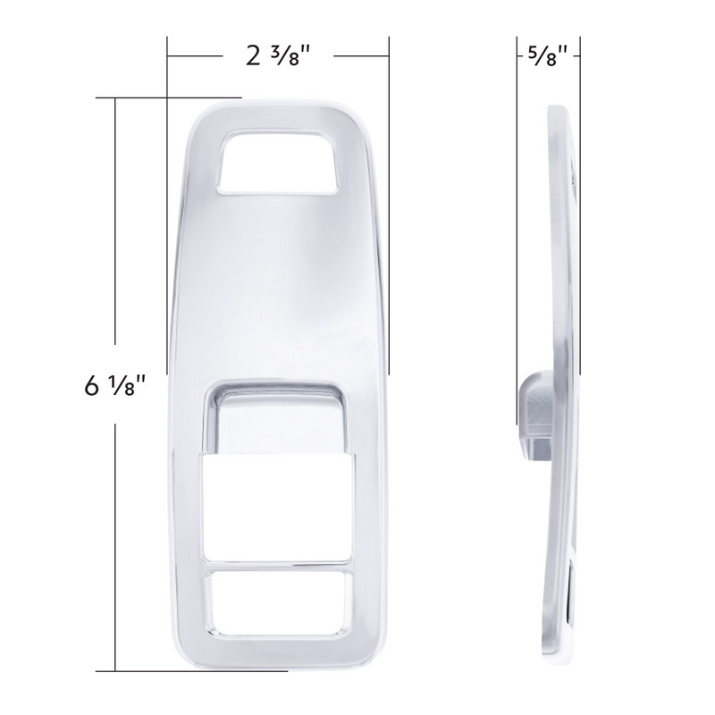 Kenworth T680 2013-2024 chrome plastic door switch cover NO power mirrors - DRIVER'S SIDE