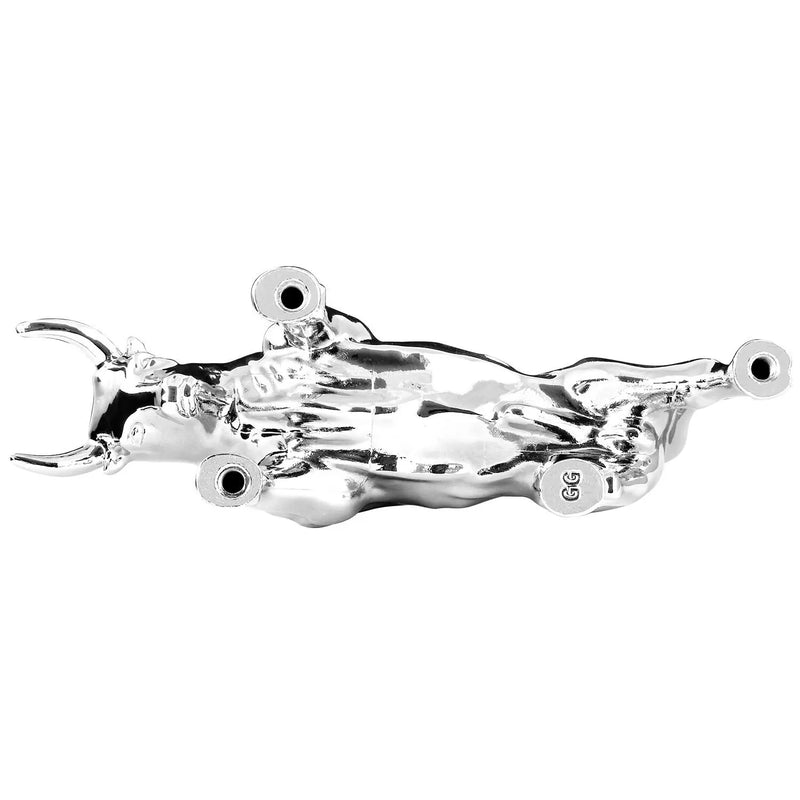 Chrome fighting bull hood ornament
