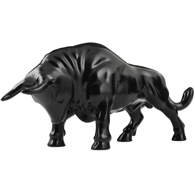 Matte black fighting bull hood ornament