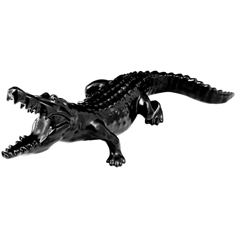Matte black wild alligator hood ornament