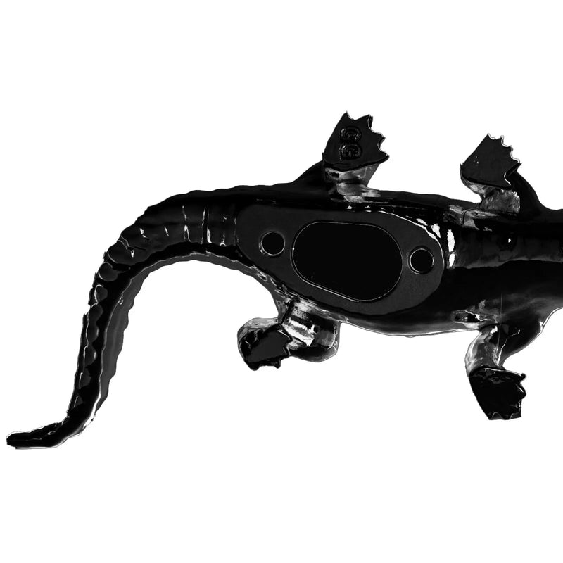 Matte black wild alligator hood ornament