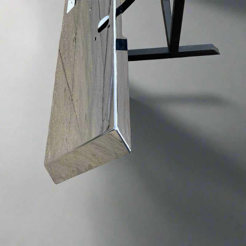 Kenworth W900L chrome bumper with standard tow, center step, & mounting holes