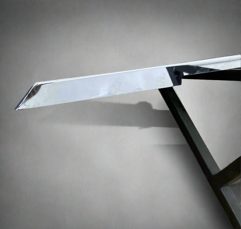 Peterbilt 379 chrome 20" mitered end bumper with standard tow & mounting holes