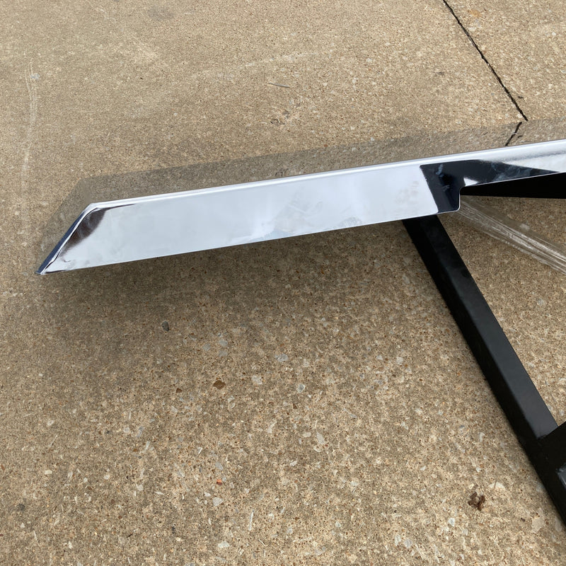 Peterbilt 379 chrome 20" mitered end bumper with standard tow & mounting holes