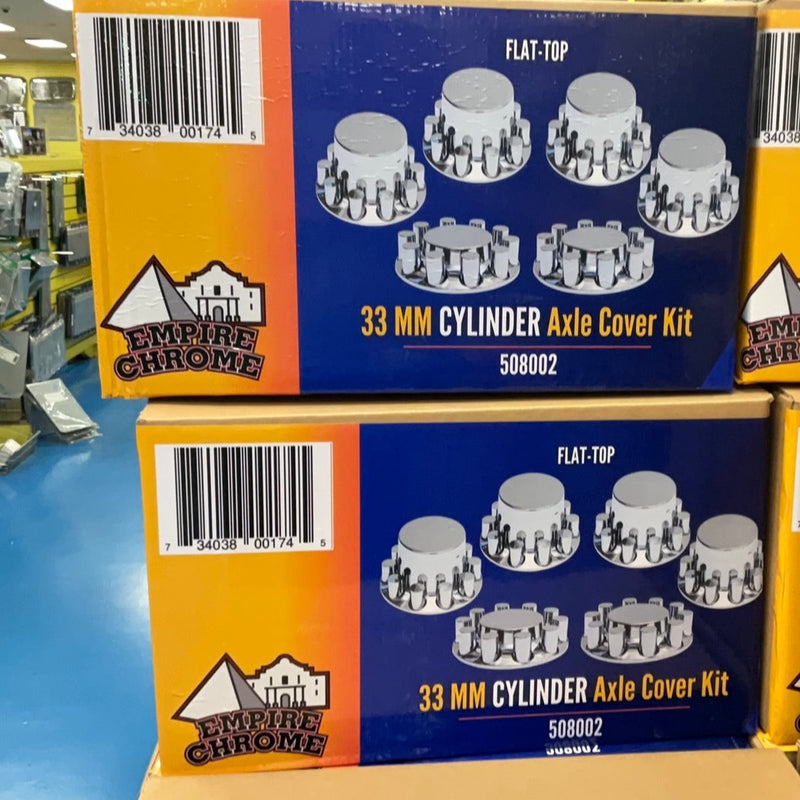 Chrome ABS plastic Flat Top axle covers + replacement components