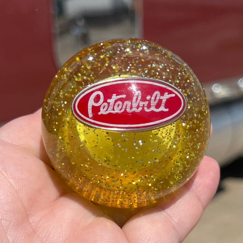 Peterbilt logo 2.25" diameter round gear shift knob