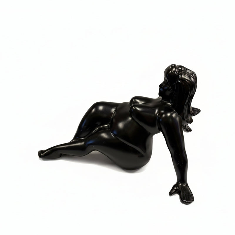 Matte Black Thicc Lady mudflap girl hood ornament PRE-ORDER