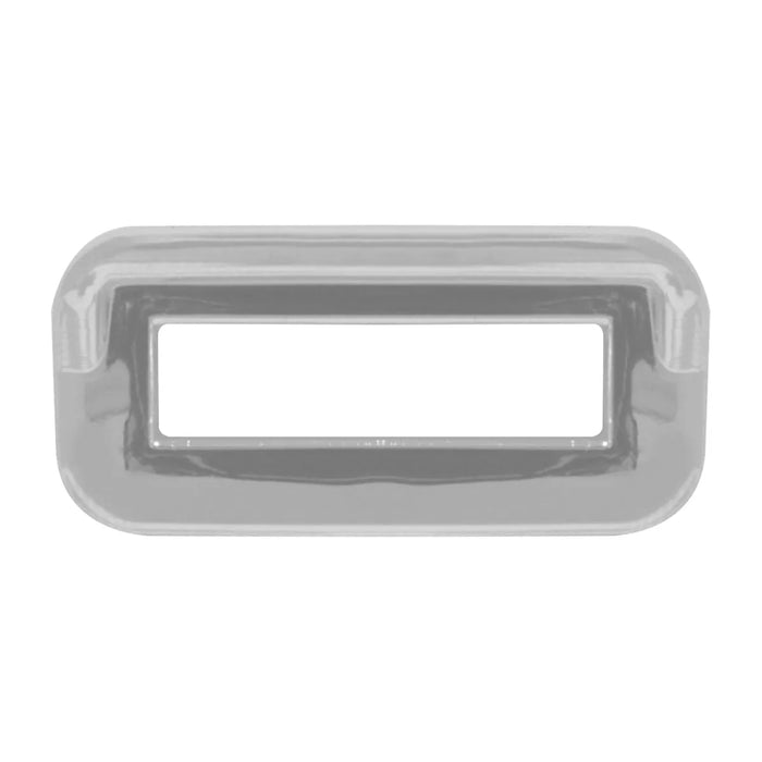 Peterbilt 2002-2005 chrome plastic switch label cover with visor - 6/PACK