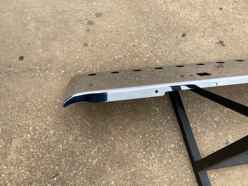 Peterbilt 389 premium 8 gauge chrome 18" rolled end bumper w/15 round 2" light holes