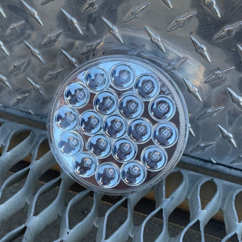 Red 4" round 19 diode LED stop/turn/tail light