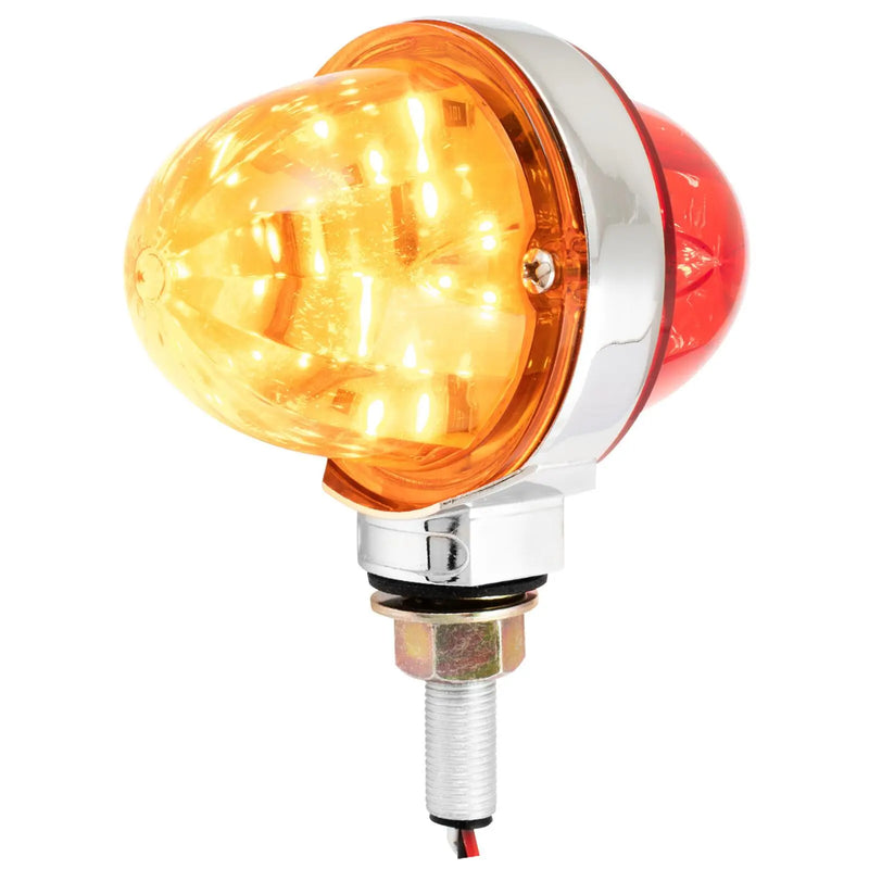 Pearl 3" Amber/Red 18 diode LED watermelon pedestal turn signal light