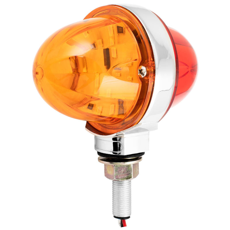 Pearl 3" Amber/Red 18 diode LED watermelon pedestal turn signal light