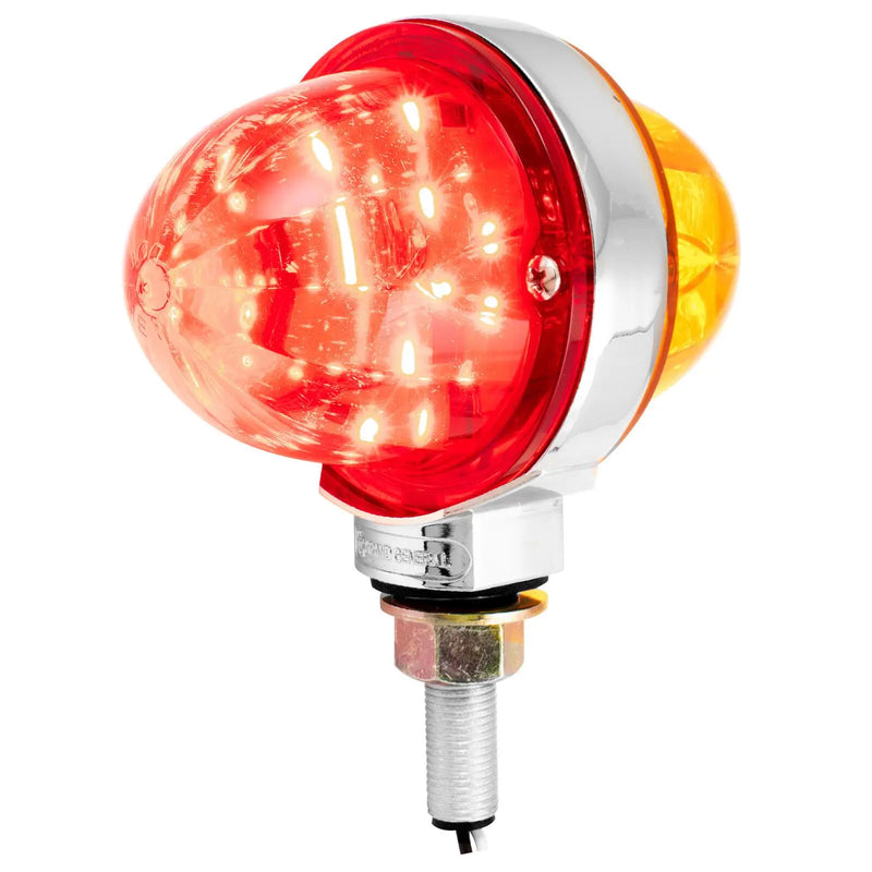 Pearl 3" Amber/Red 18 diode LED watermelon pedestal turn signal light