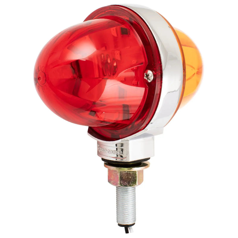 Pearl 3" Amber/Red 18 diode LED watermelon pedestal turn signal light