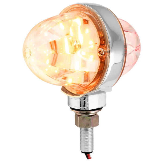 Pearl 3" Amber/Red 18 diode LED  watermelon pedestal turn signal light - clear lens