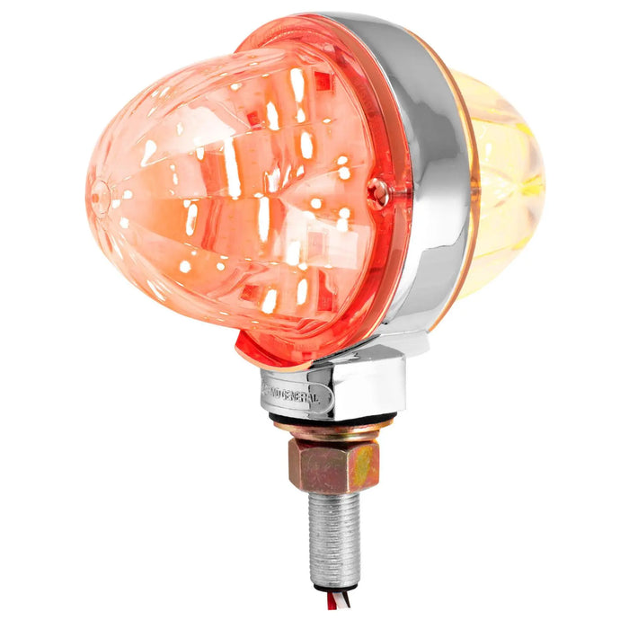 Pearl 3" Amber/Red 18 diode LED  watermelon pedestal turn signal light - clear lens