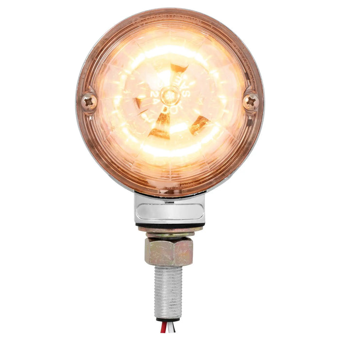 Pearl 3" Amber/Red 18 diode LED  watermelon pedestal turn signal light - clear lens