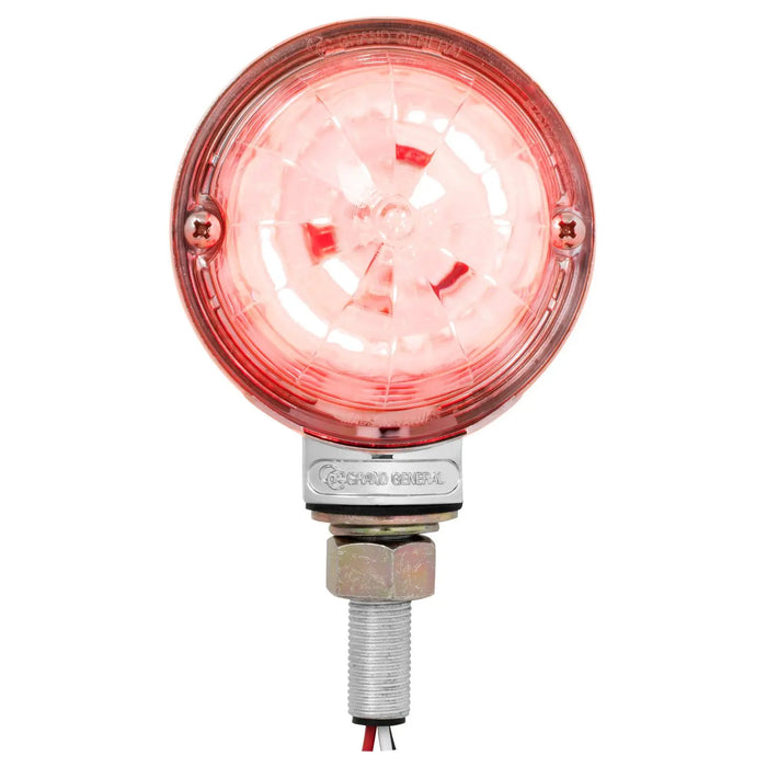 Pearl 3" Amber/Red 18 diode LED  watermelon pedestal turn signal light - clear lens