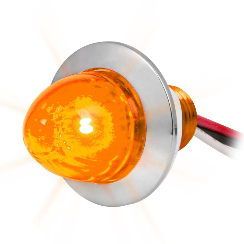 1" diameter mini watermelon-style LED light w/chrome bezel, 3 wires