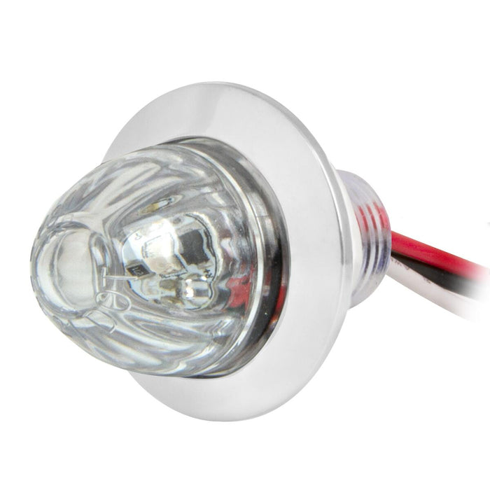 1" diameter watermelon-style LED light w/chrome bezel, 3 wires