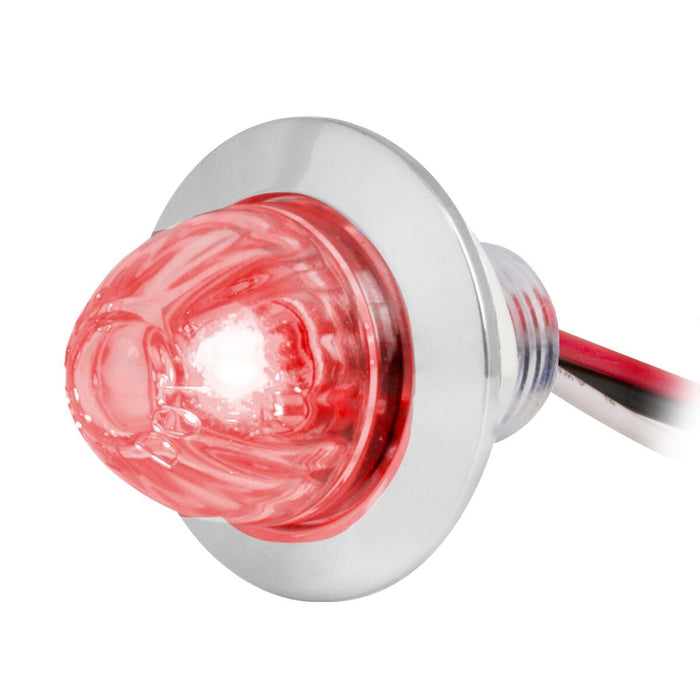 1" diameter watermelon-style LED light w/chrome bezel, 3 wires