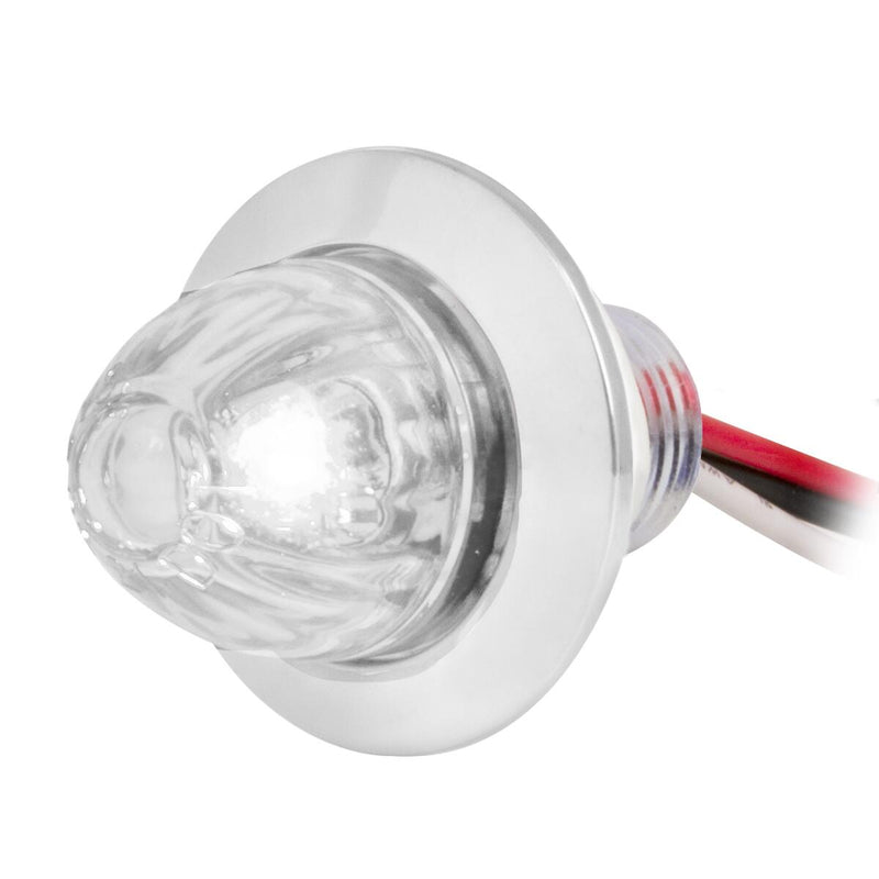 1" diameter mini watermelon-style LED light w/chrome bezel, 3 wires