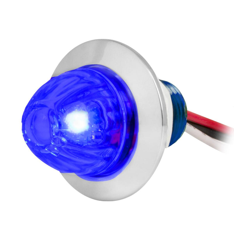 1" diameter mini watermelon-style LED light w/chrome bezel, 3 wires