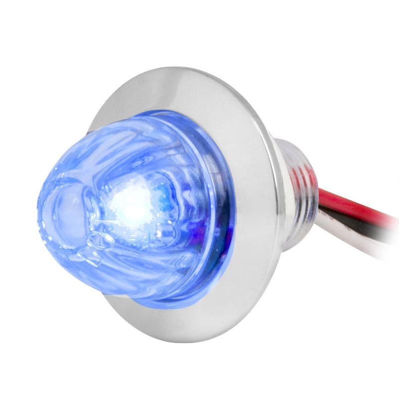 1" diameter mini watermelon-style LED light w/chrome bezel, 3 wires