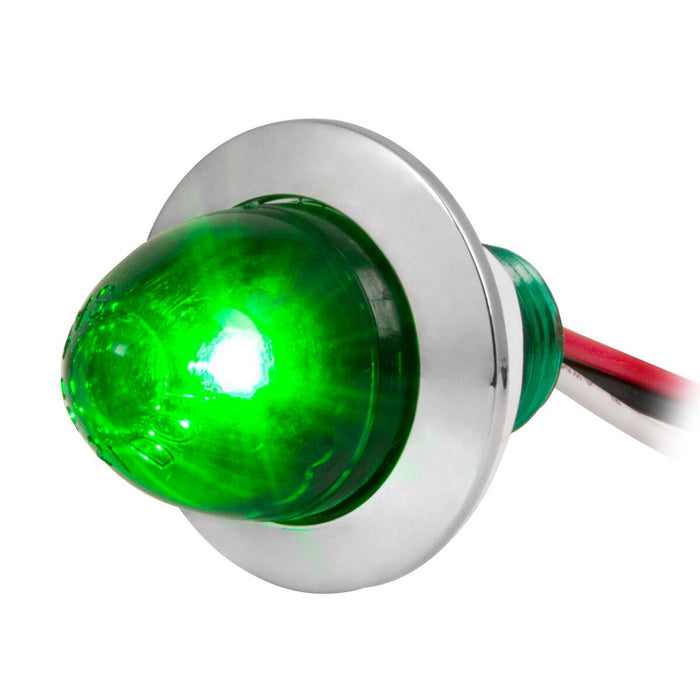 1" diameter watermelon-style LED light w/chrome bezel, 3 wires