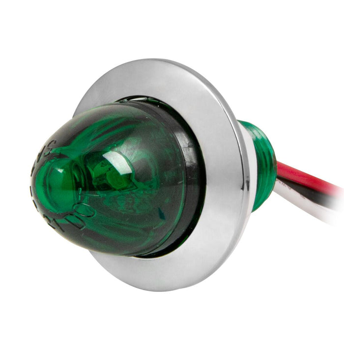 1" diameter watermelon-style LED light w/chrome bezel, 3 wires