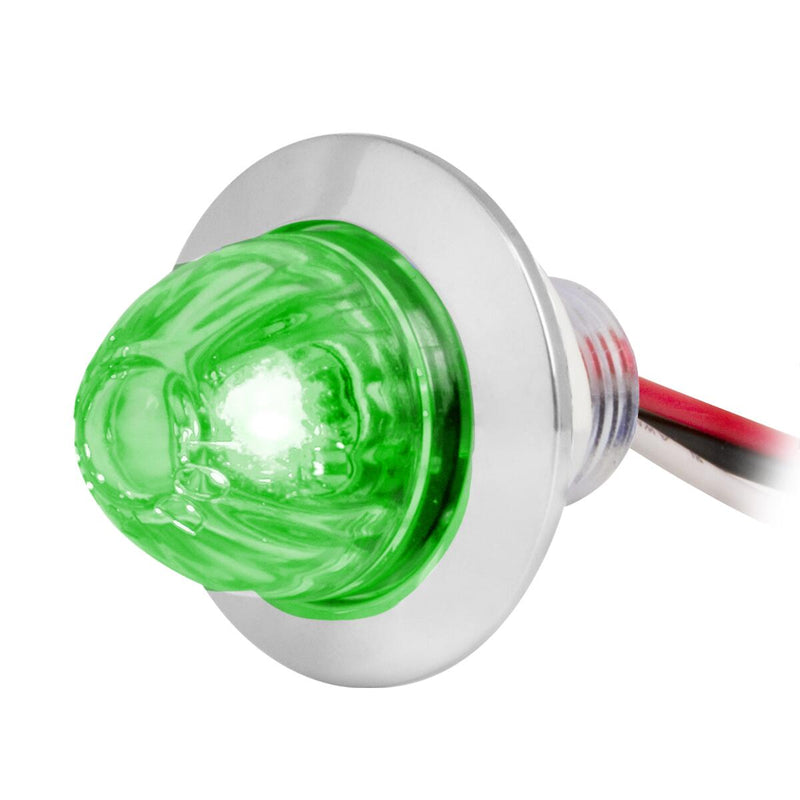 1" diameter mini watermelon-style LED light w/chrome bezel, 3 wires