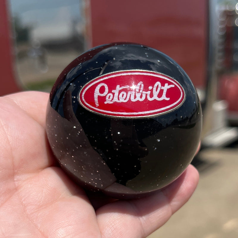 Peterbilt logo 2.25" diameter round gear shift knob