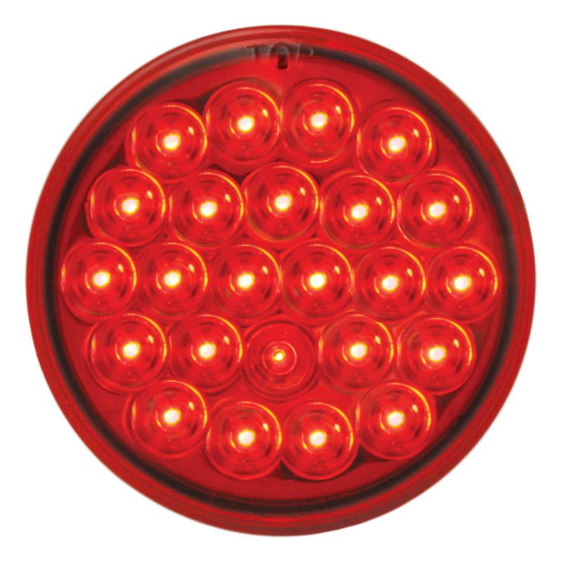 Red 4" round 24 diode LED strobe/warning light