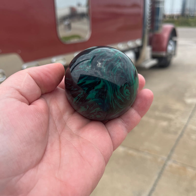 Marble 2.25” round gear shift knob with 1/2” x 13 thread