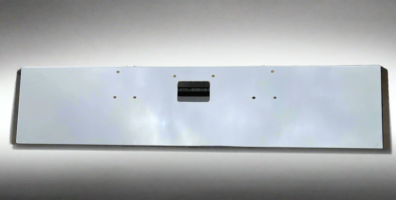 Peterbilt 379 chrome 20" mitered end bumper with standard tow & mounting holes