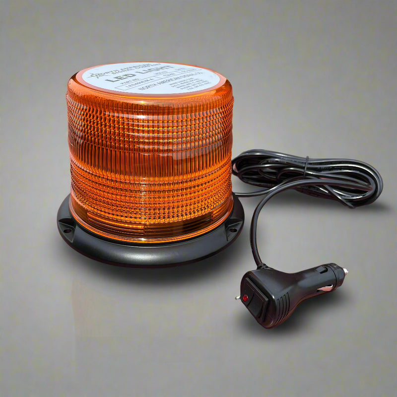 Amber 5" LED beacon strobe light - bolt or magnet / suction cup mount