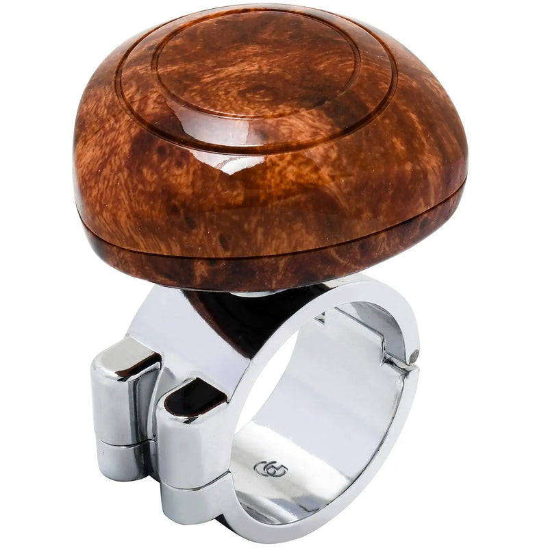 Plastic steering wheel spinner knob w/1-3/4" diameter clamp for steering wheel covers