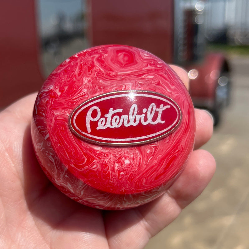 Peterbilt logo 2.25" diameter round gear shift knob