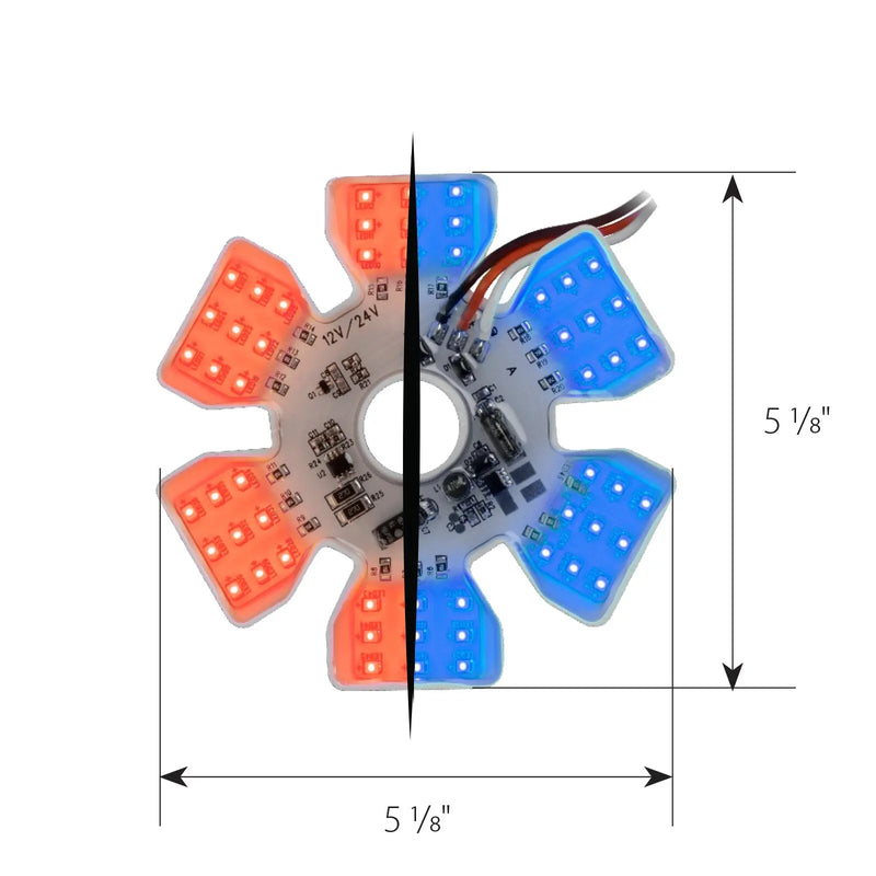 Dual Color Ultra-Thin Hex 54 diode LED light for 13" or 15" diameter air cleaner cans
