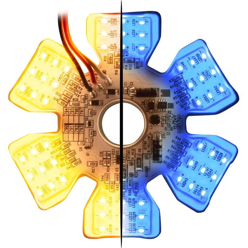 Dual Color Ultra-Thin Hex 54 diode LED light for 13" or 15" diameter air cleaner cans