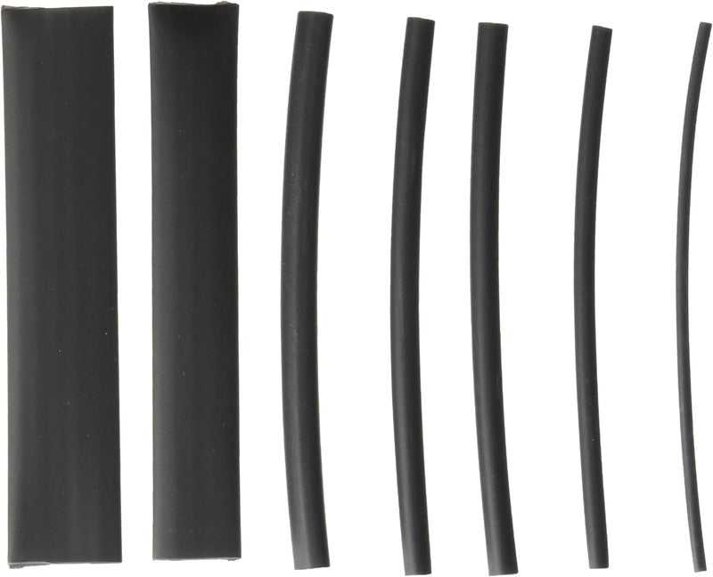 Assorted black 4" heat shrink tubing - 7 pieces